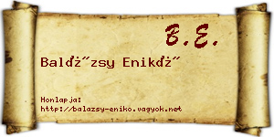 Balázsy Enikő névjegykártya