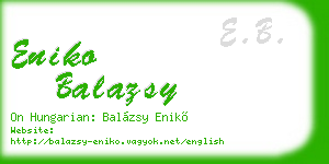 eniko balazsy business card