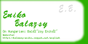 eniko balazsy business card